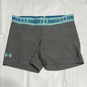 Under Armour Women's Gray and Blue compression Shorts 3”